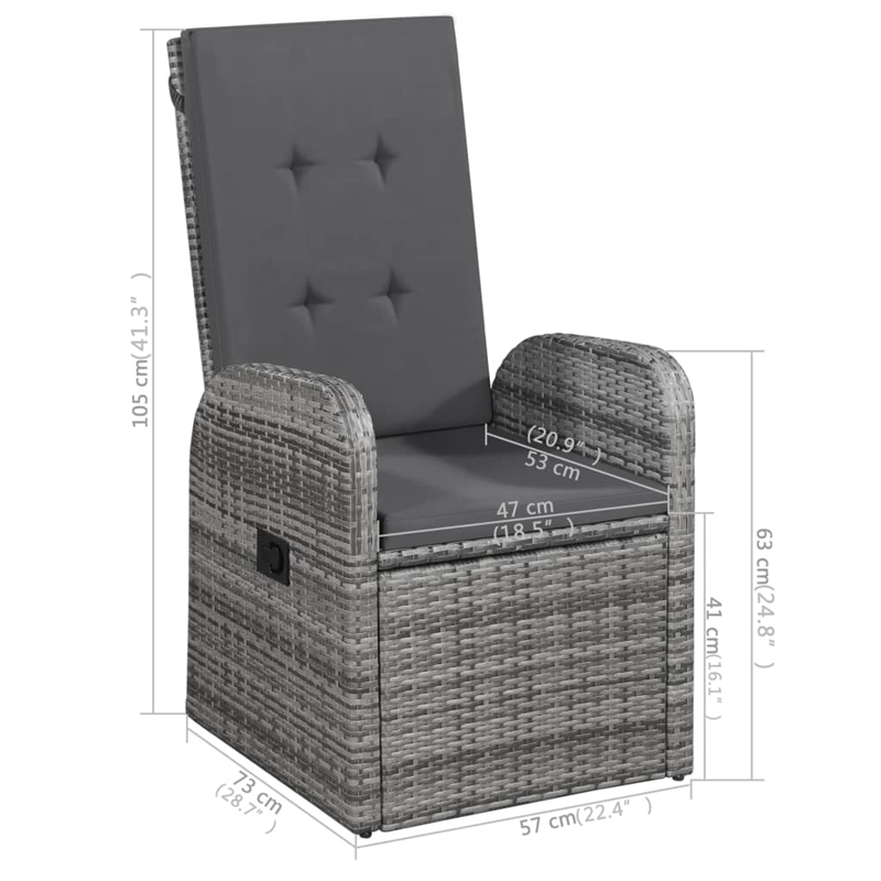 vidaXL Patio Dining Set in Gray - Set of 4