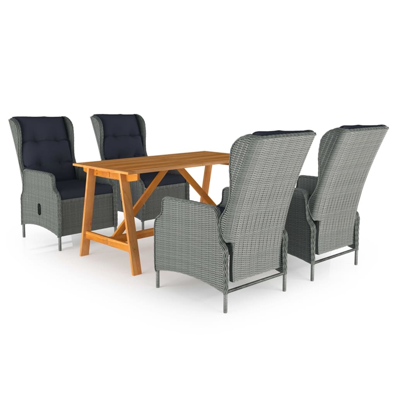 vidaXL Dining Set in Light Gray and Black