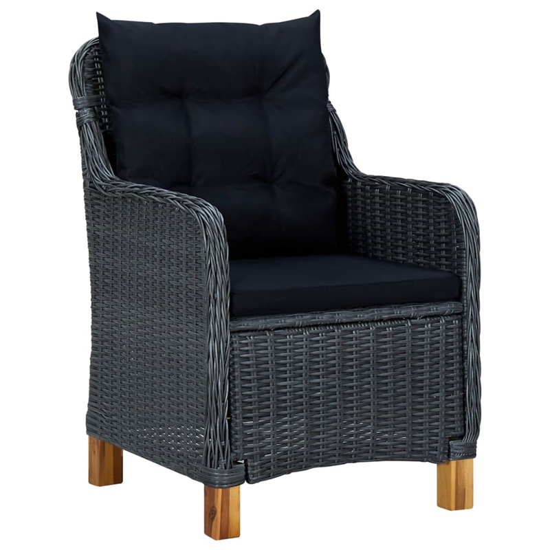 vidaXL Dining Set in Dark Gray/Black