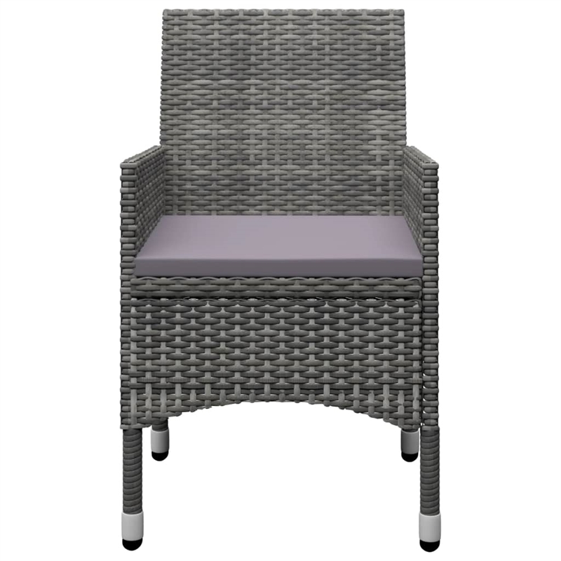 vidaXL Solid Acacia Wood Large Ergonomic Dining Set in Gray