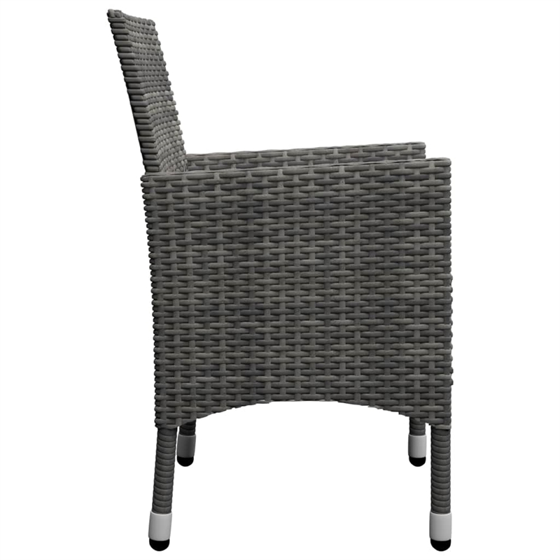 vidaXL Solid Acacia Wood Large Ergonomic Dining Set in Gray