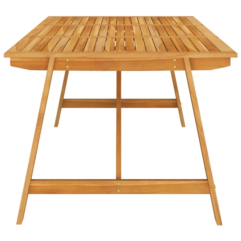 vidaXL Solid Acacia Wood Large Ergonomic Dining Set in Gray