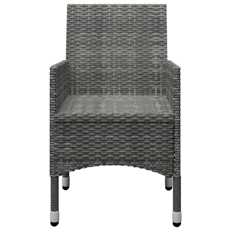 vidaXL Solid Acacia Wood Large Ergonomic Dining Set in Gray