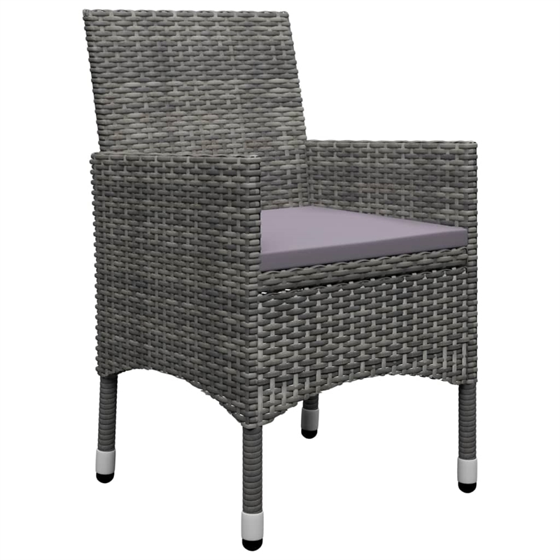 vidaXL Solid Acacia Wood Large Ergonomic Dining Set in Gray