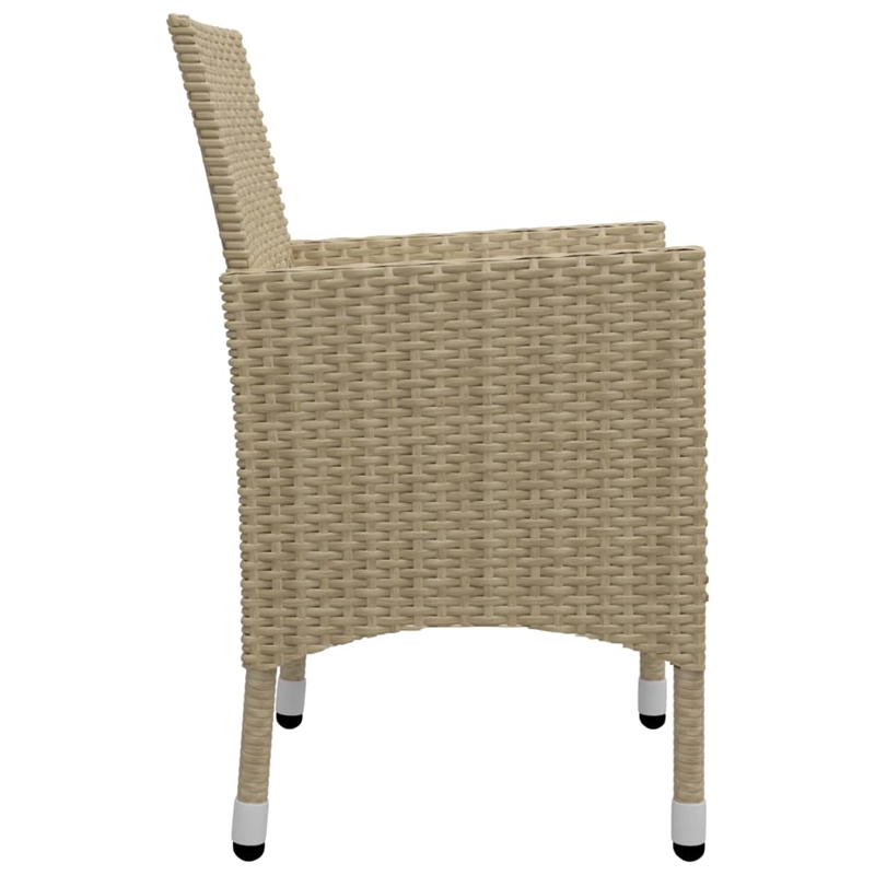 vidaXL Solid Acacia Wood Large Ergonomic Dining Set in Beige