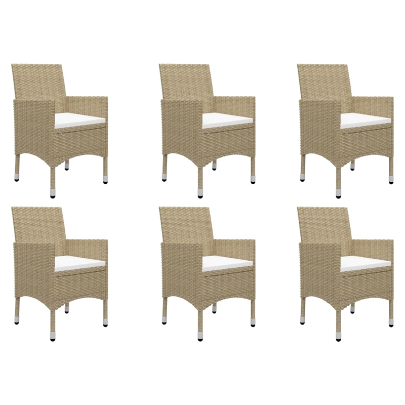 vidaXL Solid Acacia Wood Large Ergonomic Dining Set in Beige