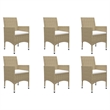 vidaXL Solid Acacia Wood Large Ergonomic Dining Set in Beige