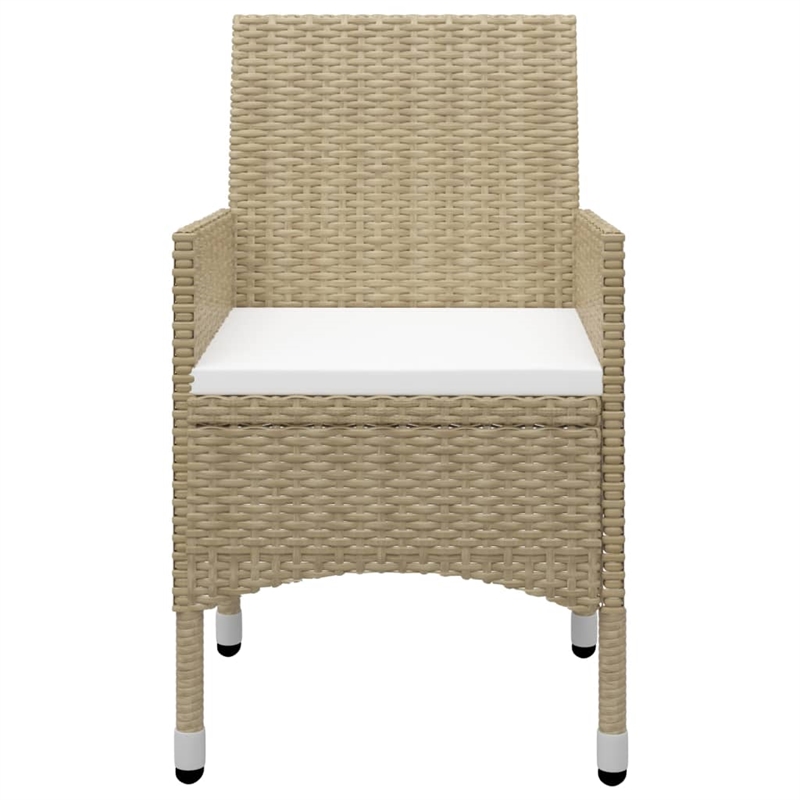 vidaXL Solid Acacia Wood Large Ergonomic Dining Set in Beige