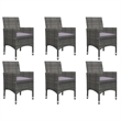 vidaXL Acacia Wood Large Ergonomic Dining Set in Gray