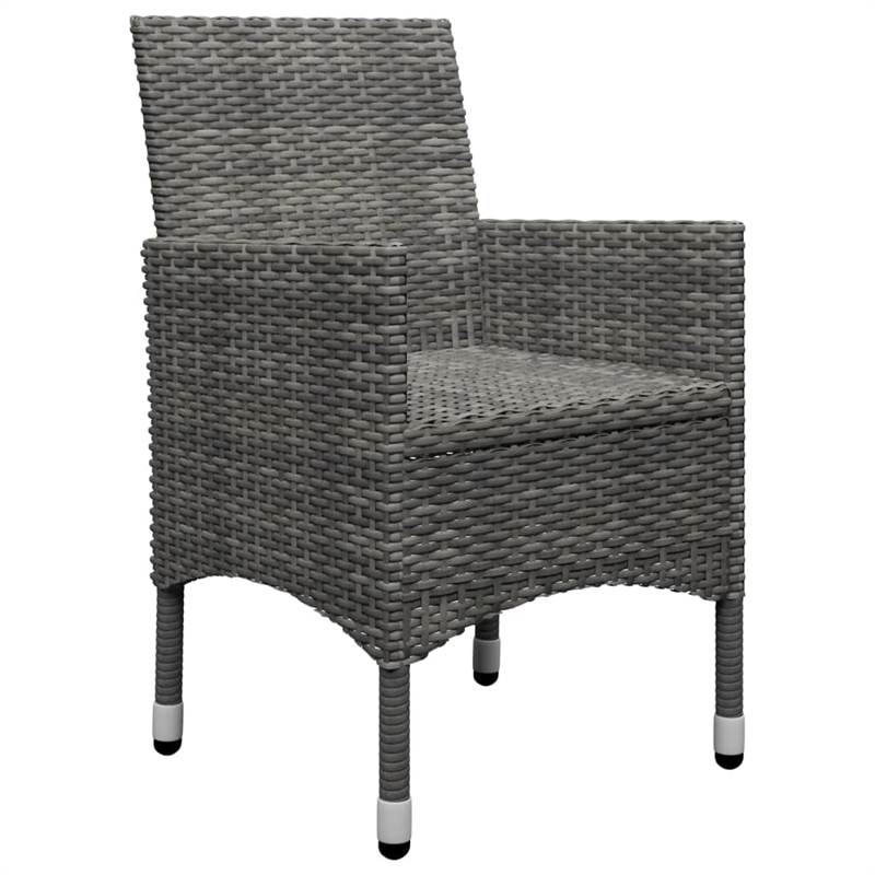 vidaXL Acacia Wood Large Ergonomic Dining Set in Gray