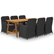 vidaXL Dining Set Table in Black/Cushion in Dark Gray