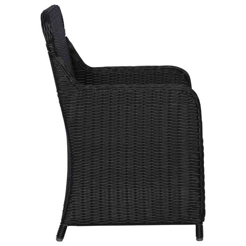 vidaXL Dining Set Table in Black/Cushion in Dark Gray