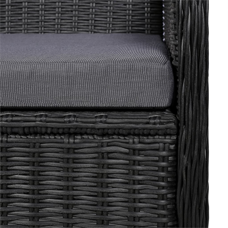 vidaXL Dining Set Table in Black/Cushion in Dark Gray