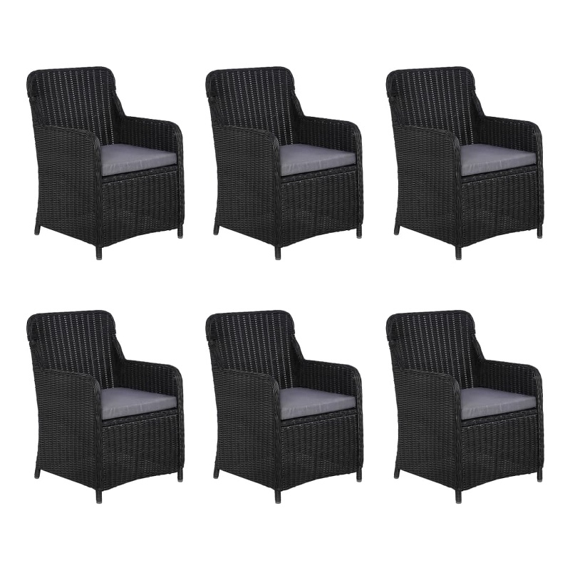 vidaXL Dining Set Table in Black/Cushion in Dark Gray