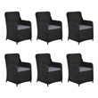 vidaXL Dining Set Table in Black/Cushion in Dark Gray