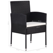 vidaXL Dining Set in Black Solid Acacia Wood Large Garden Dining Set