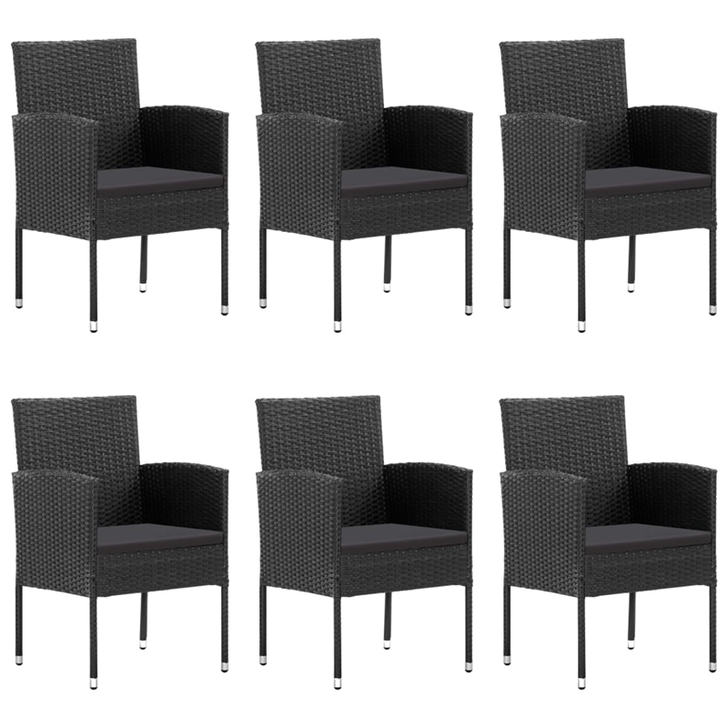 vidaXL Dining Set in Black and Wood