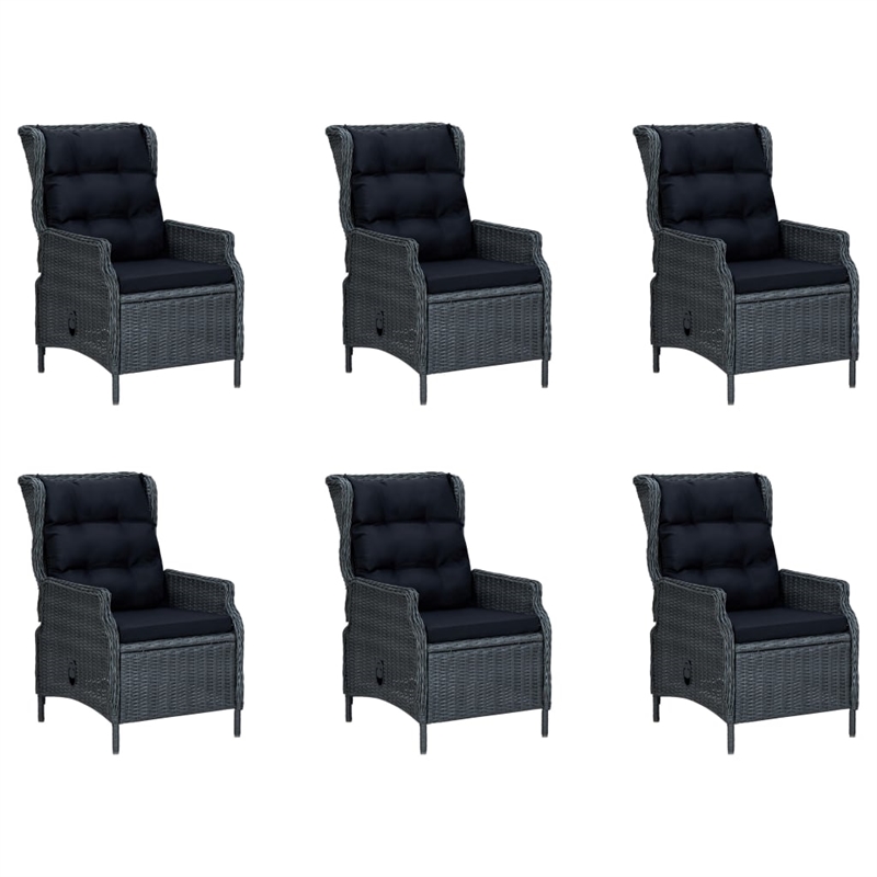 vidaXL Dining Set in Dark Gray/Black