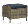 vidaXL Dining Set in Brown Table/Black Cushions