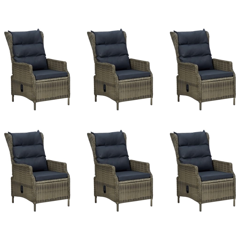vidaXL Dining Set in Brown Table/Black Cushions