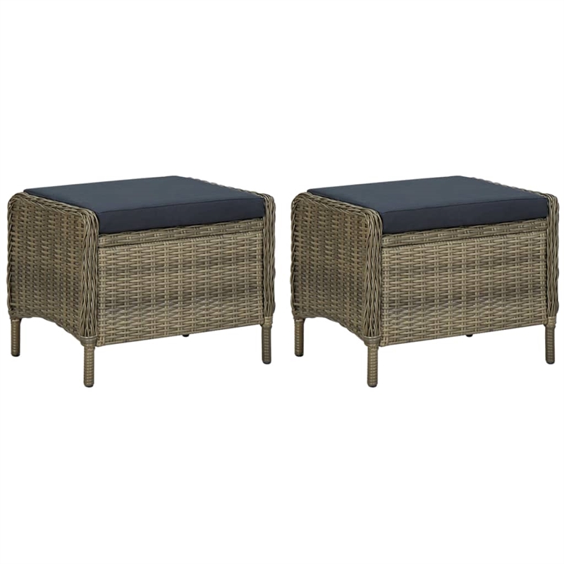 vidaXL Dining Set in Brown Table/Black Cushions