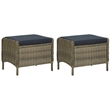 vidaXL Dining Set in Brown Table/Black Cushions