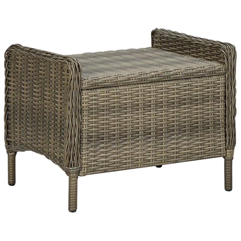vidaXL Dining Set in Brown Table/Black Cushions