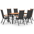 vidaXL Powder-Coated Aluminum Dining Set in Black