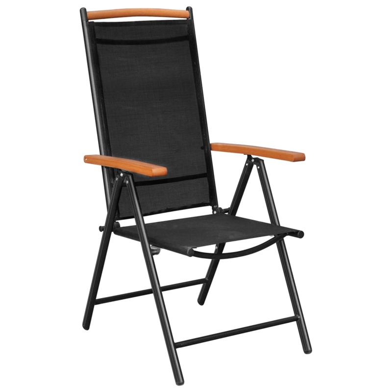 vidaXL Powder-Coated Aluminum Dining Set in Black