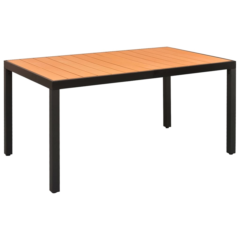 vidaXL Powder-Coated Aluminum Dining Set in Black
