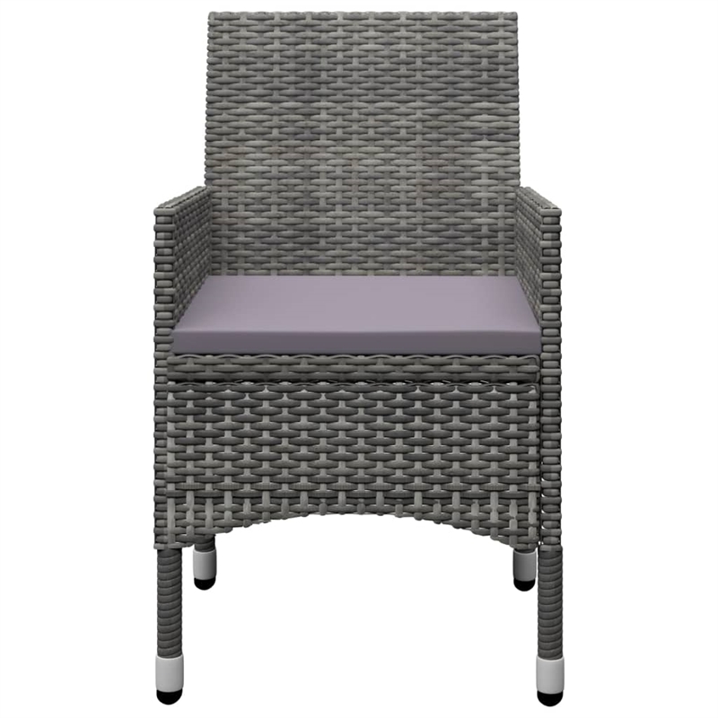 vidaXL Solid Acacia Wood Medium Durable Dining Set in Gray