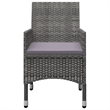 vidaXL Solid Acacia Wood Medium Durable Dining Set in Gray