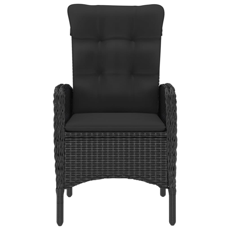 vidaXL Solid Acacia Wood Medium ErgonomicDining Set in Black