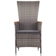 vidaXL Solid Acacia Wood Large Dining Set in Gray