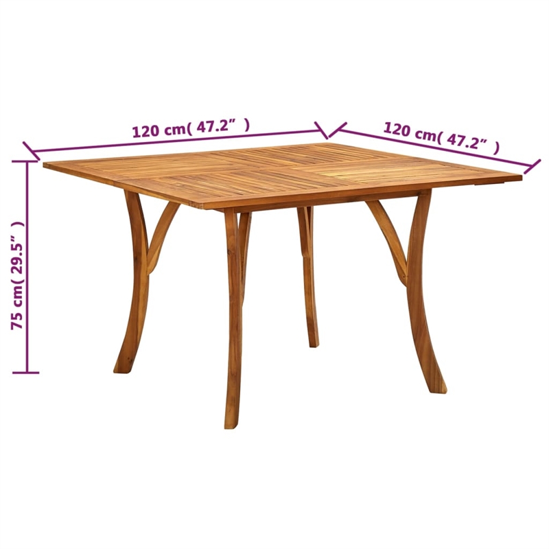 vidaXL Solid Acacia Wood Standard Adjustable Armrests Dining Set in Gray