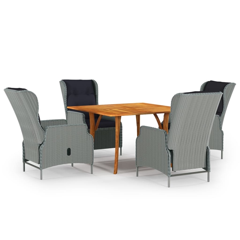 vidaXL Dining Set in Light Gray and Black