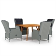 vidaXL Dining Set in Light Gray and Black