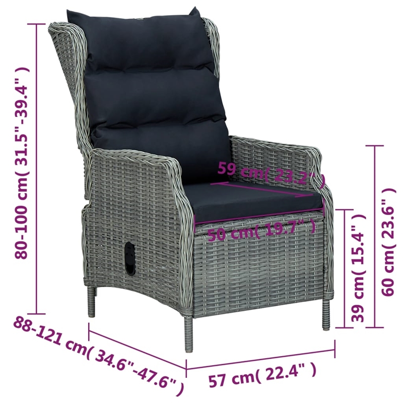 vidaXL Dining Set in Light Gray and Black