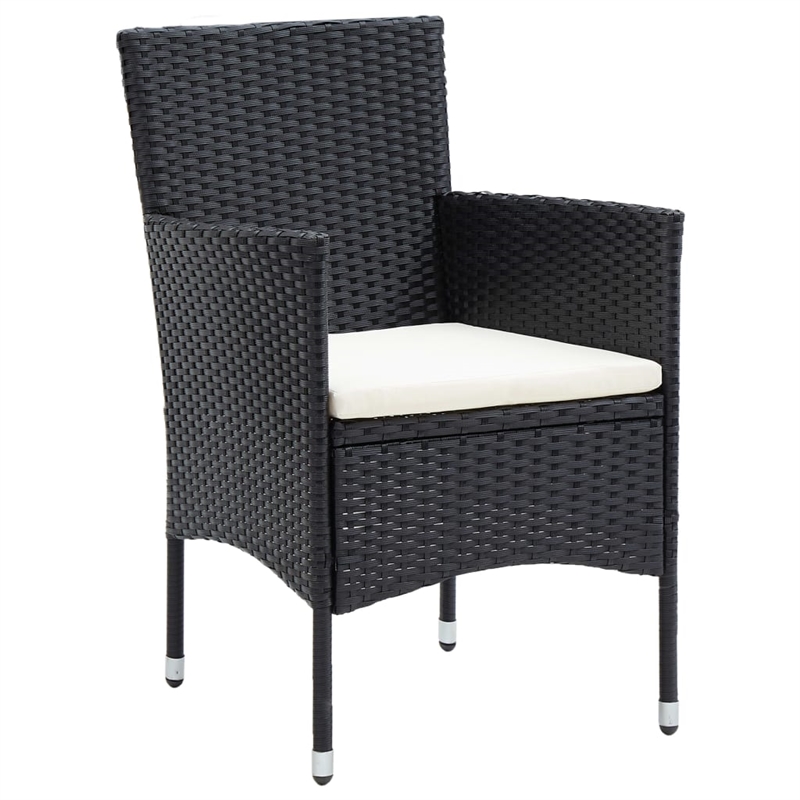 vidaXL Solid Acacia Wood 5 Piece Set Dining Set in Black