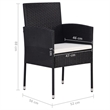 vidaXL Solid Acacia Wood Medium Dining Set in Black