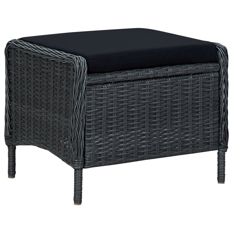 vidaXL Dining Set in Dark Gray/Black Cushions