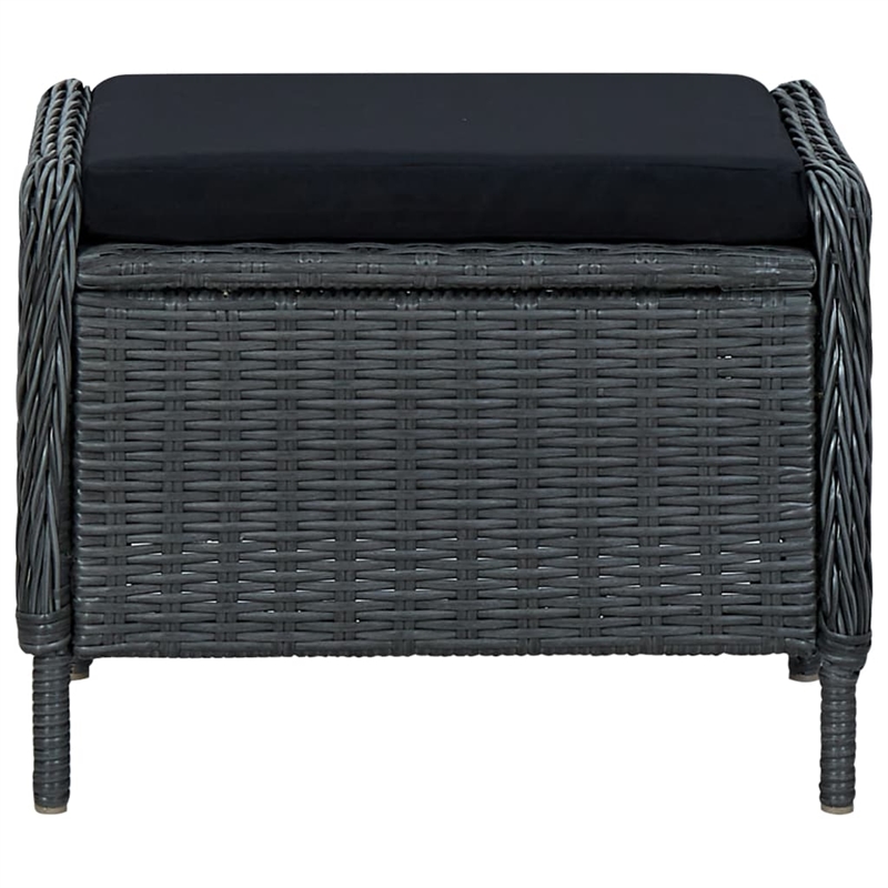 vidaXL Dining Set in Dark Gray/Black Cushions