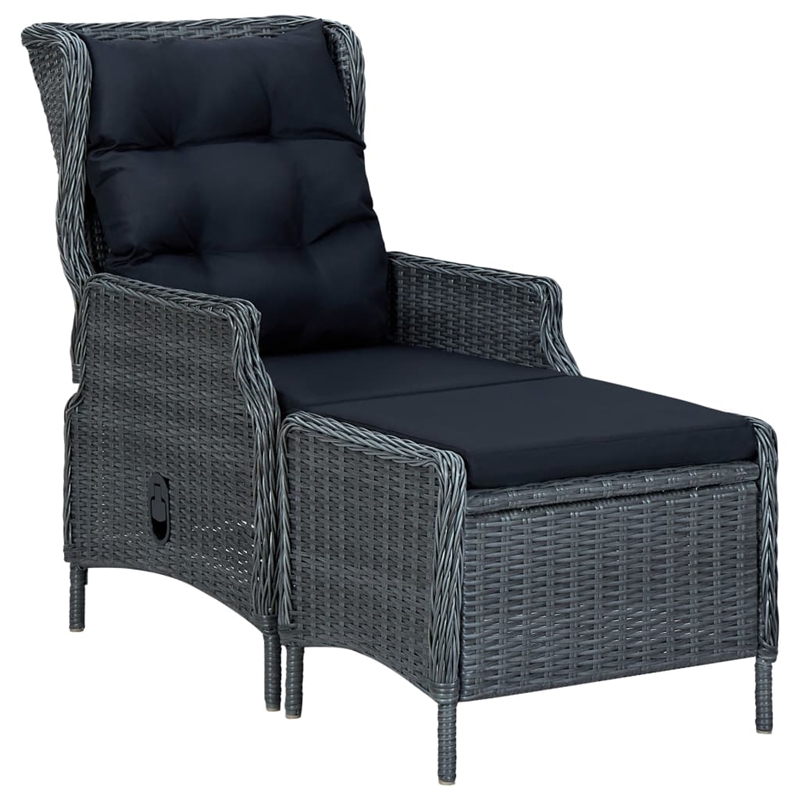 vidaXL Dining Set in Dark Gray/Black Cushions
