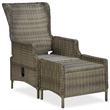 vidaXL Dining Set in Brown Table/Brown Chairs/Black Cushions