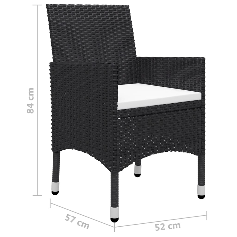 vidaXL Solid Acacia Wood Large Dining Set in Black