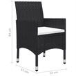 vidaXL Solid Acacia Wood Large Dining Set in Black
