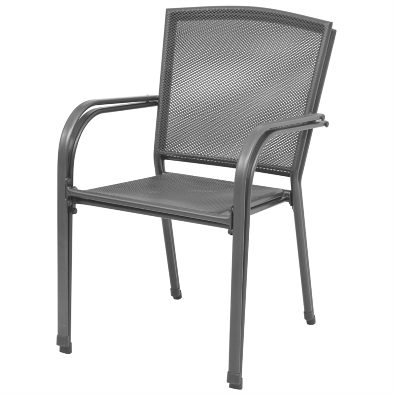 vidaXL Steel With E-Coated and Powder-Coated Dining Set in Anthracite/Gray