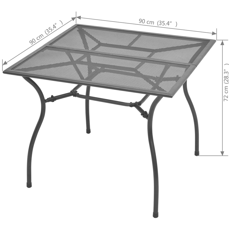 vidaXL Steel With E-Coated and Powder-Coated Dining Set in Anthracite/Gray