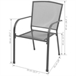 vidaXL Steel With E-Coated and Powder-Coated Dining Set in Anthracite/Gray
