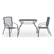 vidaXL Steel With E-Coated and Powder-Coated Dining Set in Anthracite/Gray